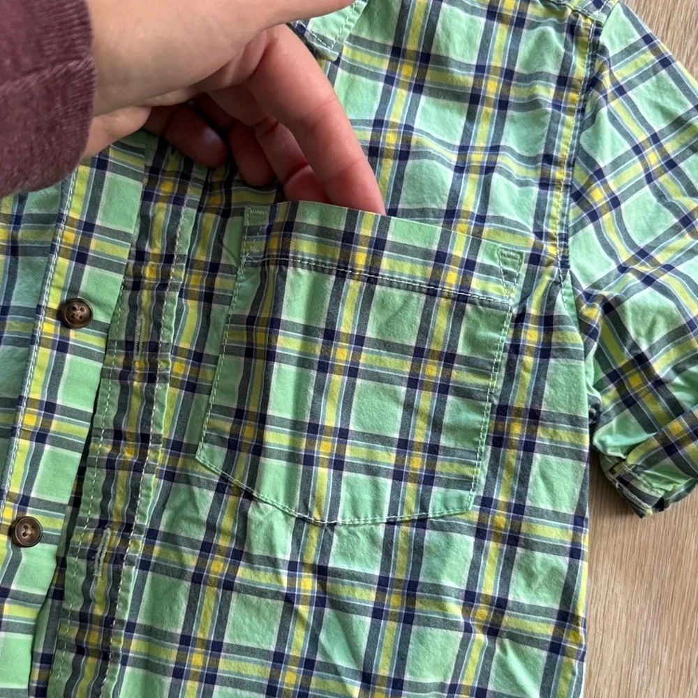 Carter's Green and Blue Plaid Button Down Shirt